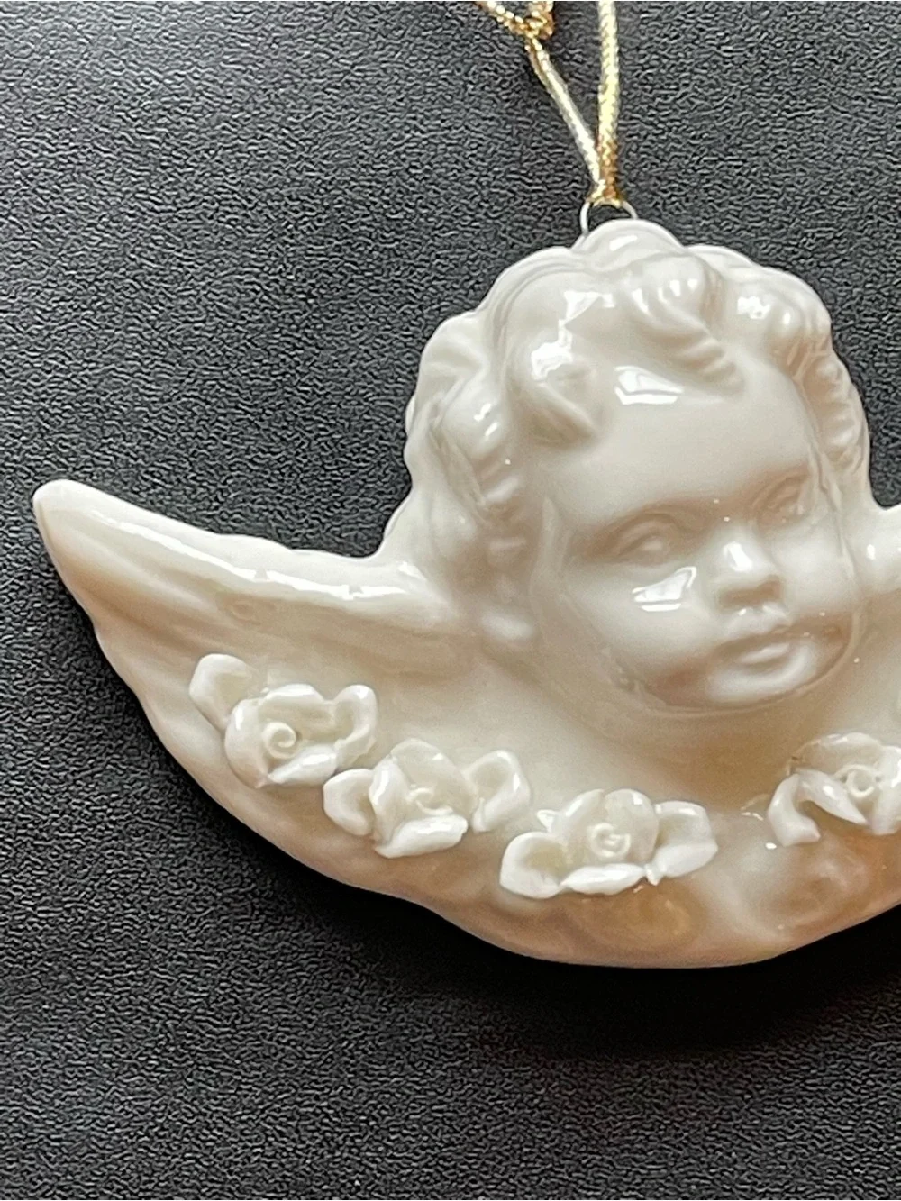 Set of 4 Cherub Ornaments-Glazed Porcelain